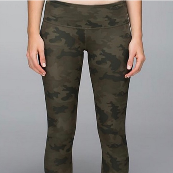 lululemon athletica Pants - Lululemon Luon Fatigue Camo Print Capri Leggings 6